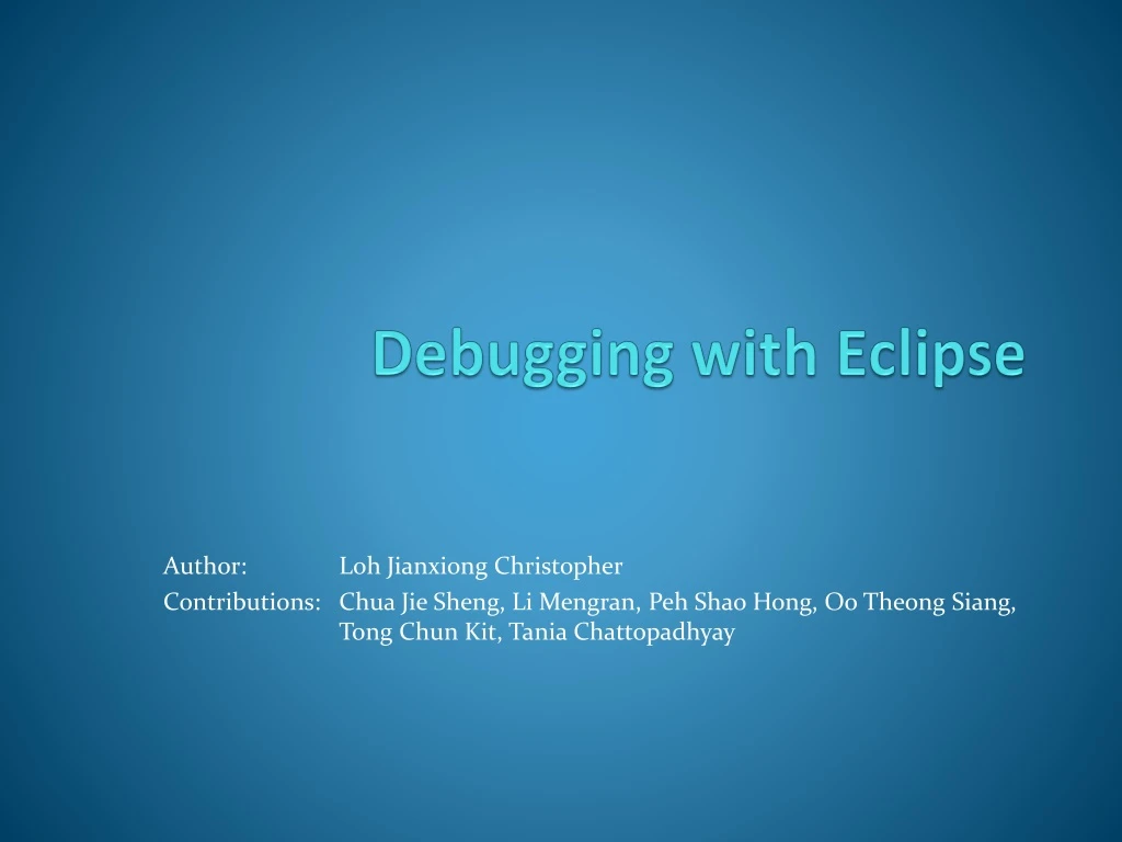 debugging with eclipse