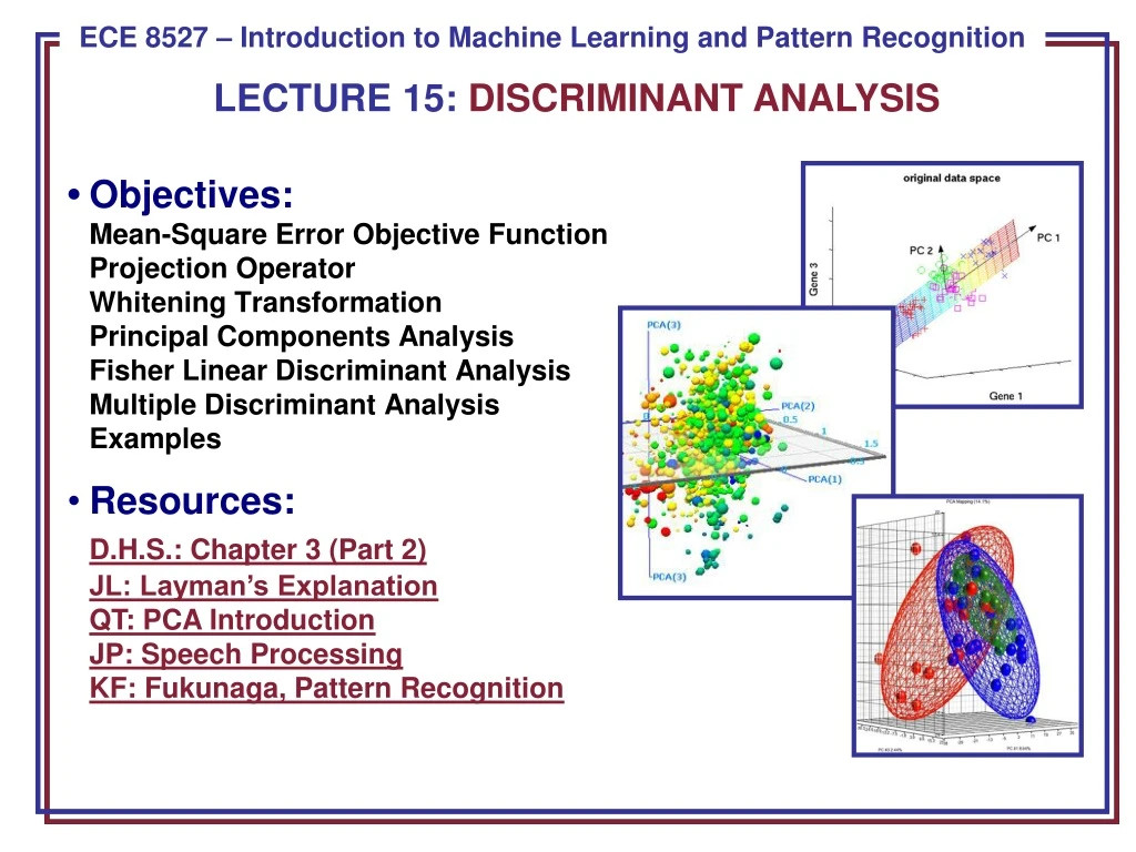 lecture 15 discriminant analysis