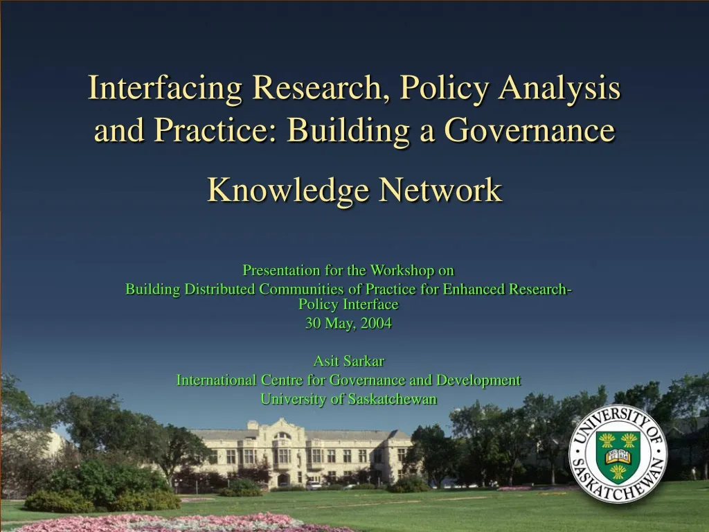 interfacing research policy analysis and practice building a governance knowledge network