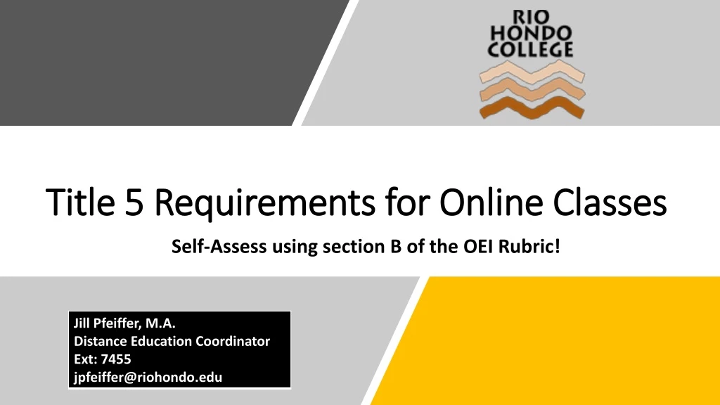 title 5 requirements for online classes