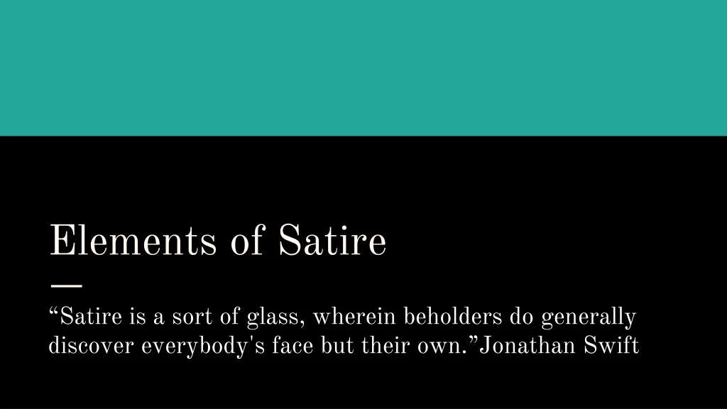 elements of satire