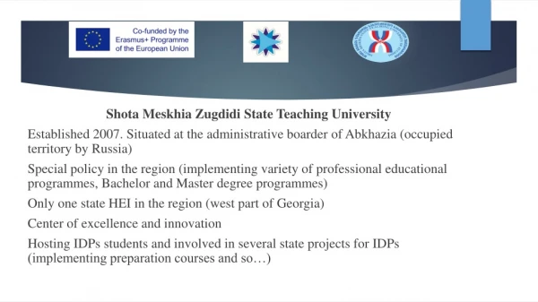 Shota Meskhia Zugdidi State Teaching University