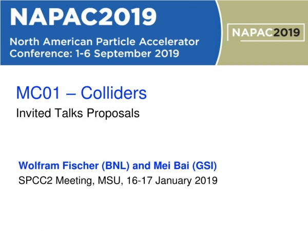 MC01 – Colliders Invited Talks Proposals