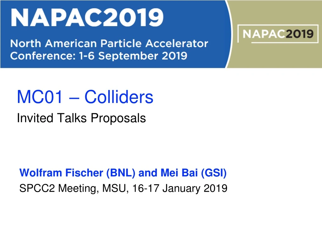 mc01 colliders invited talks proposals