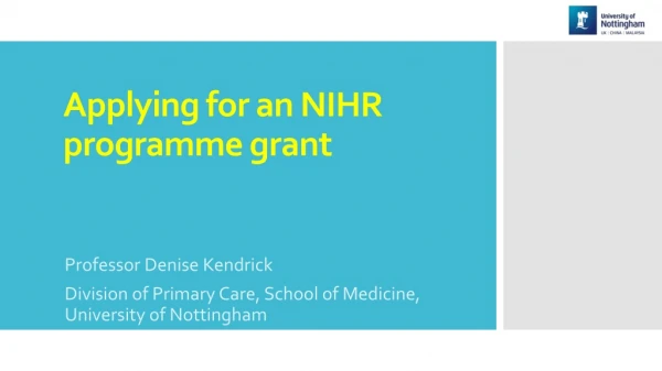 Applying for an NIHR programme grant