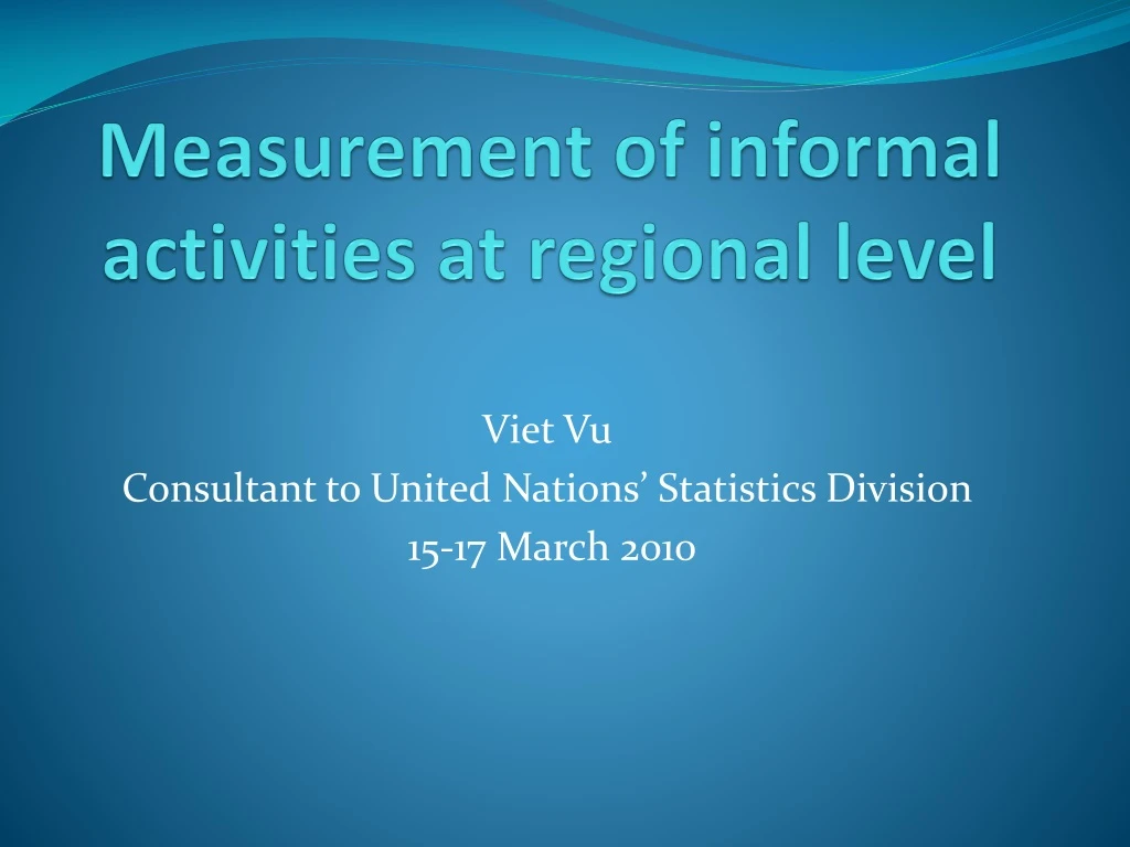 measurement of informal activities at regional level