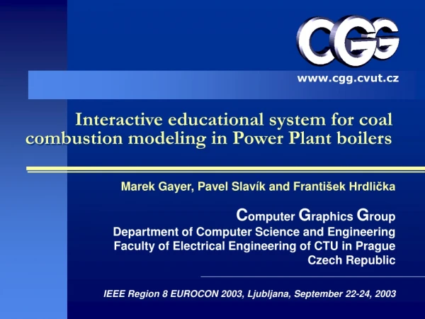 Interactive educational system for coal combustion modeling in Power Plant boilers