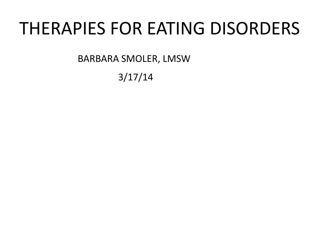 therapies for eating disorders