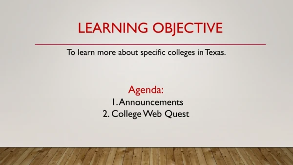 Learning Objective