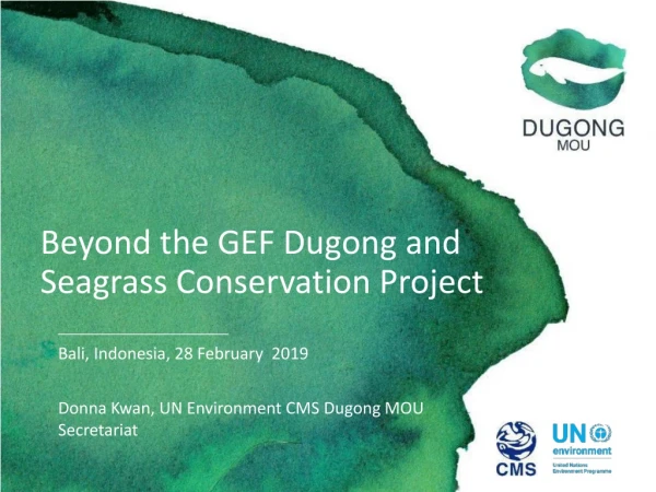 Beyond the GEF Dugong and Seagrass Conservation Project