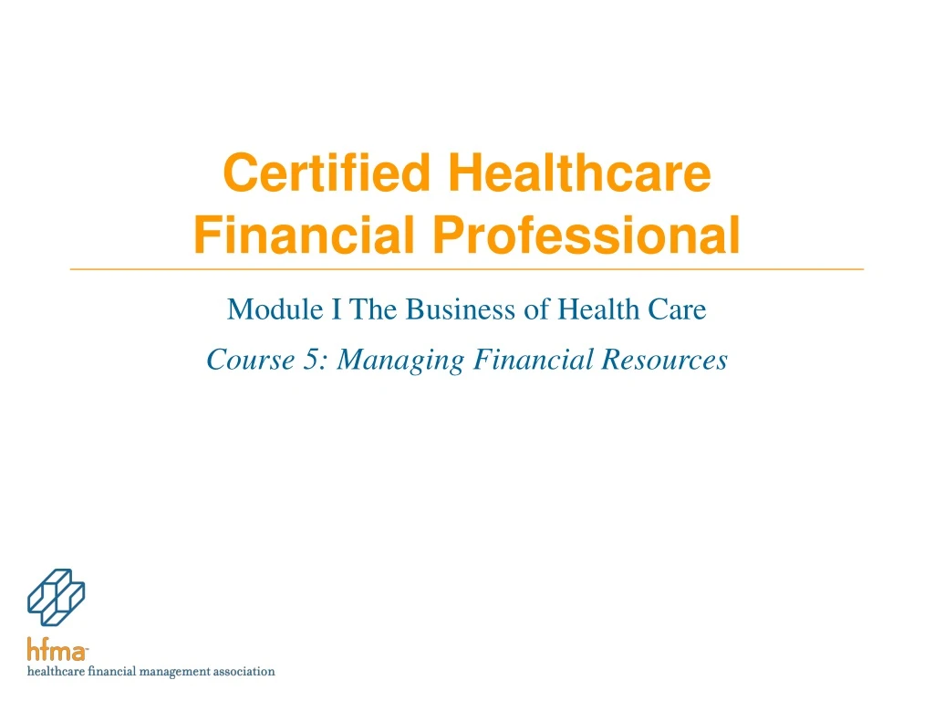 certified healthcare financial professional