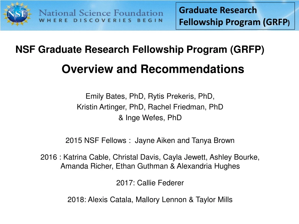 graduate research fellowship program grfp