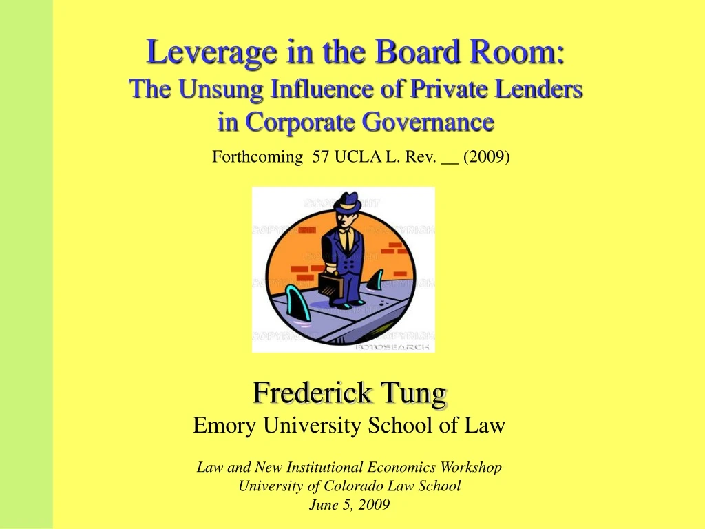 leverage in the board room the unsung influence of private lenders in corporate governance