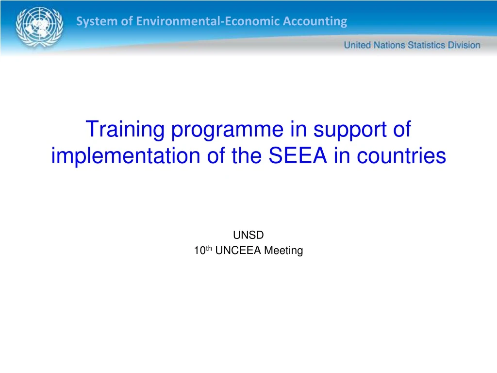 training programme in support of implementation of the seea in countries