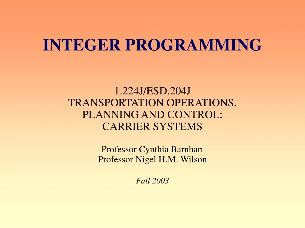 integer programming