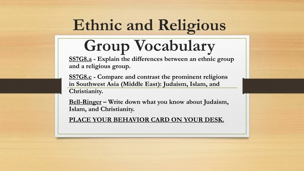 ethnic and religious group vocabulary