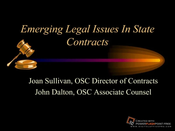 Emerging Legal Issues In State Contracts