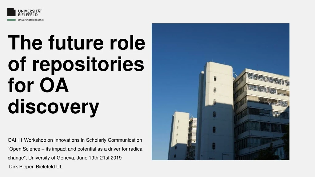 the future role of repositories for oa discovery