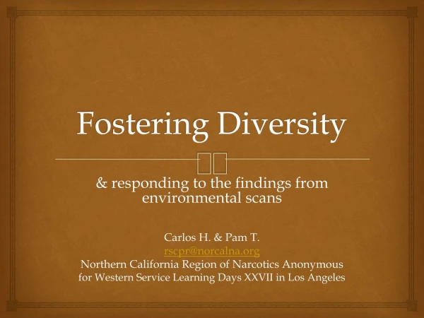 Fostering Diversity