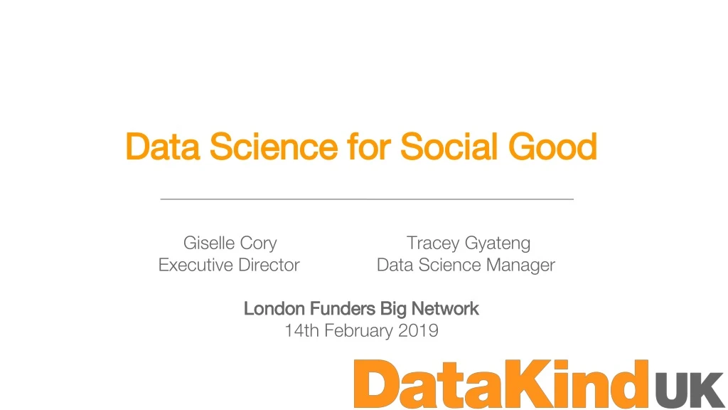 data science for social good giselle cory tracey