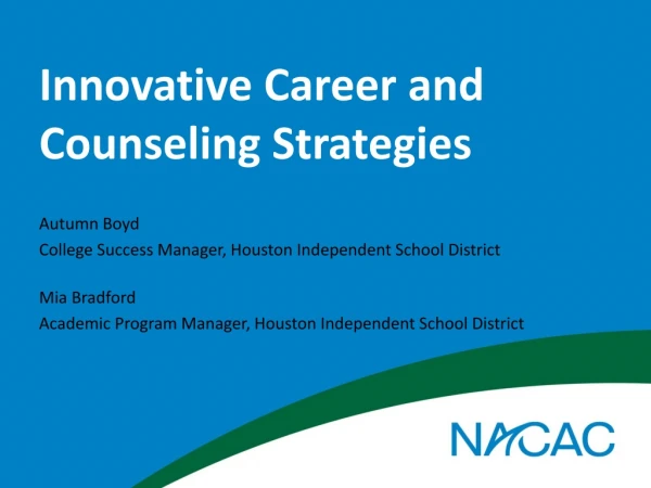 Innovative Career and Counseling Strategies