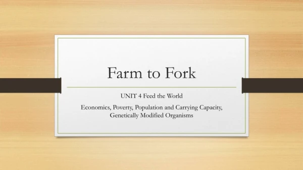 Farm to Fork