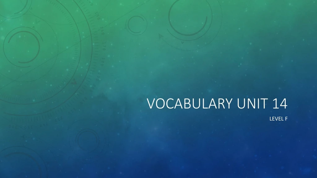 vocabulary unit 14