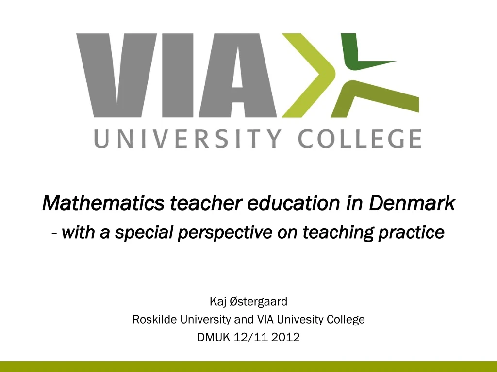 mathematics teacher education in denmark with