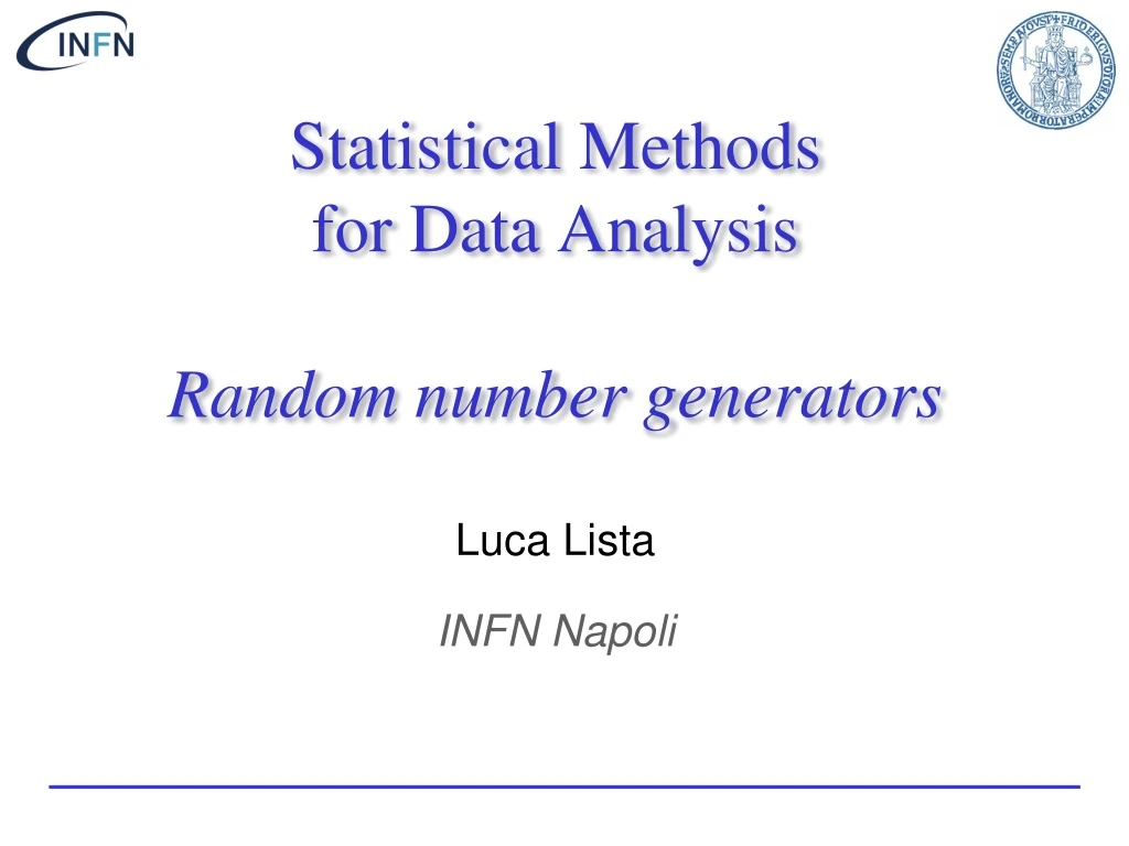 statistical methods for data analysis random number generators