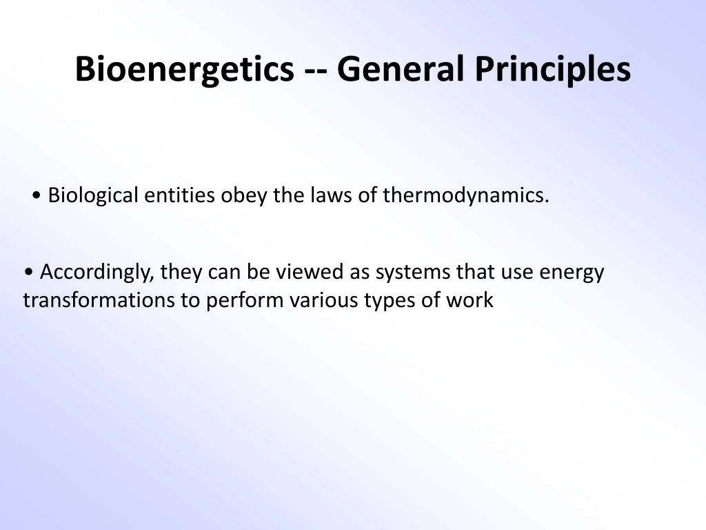 bioenergetics general principles