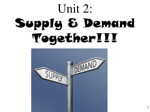Unit 2: Supply &amp; Demand Together!!!