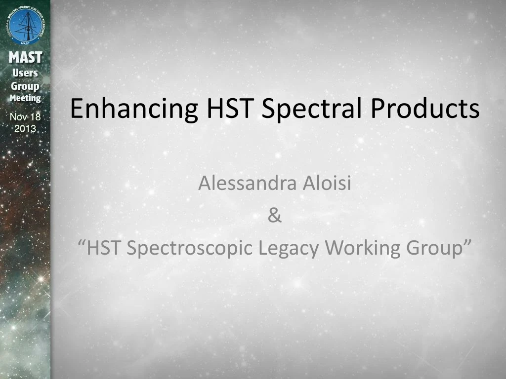 enhancing hst spectral products