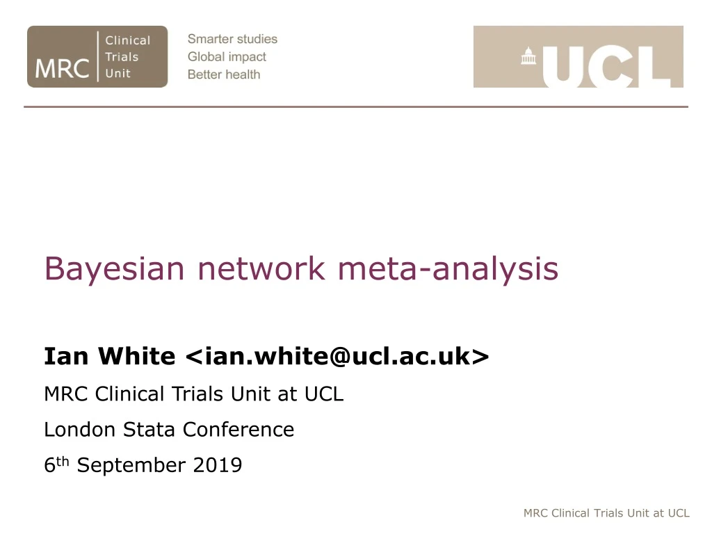 bayesian network meta analysis ian white