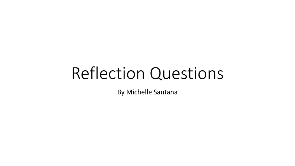 reflection questions