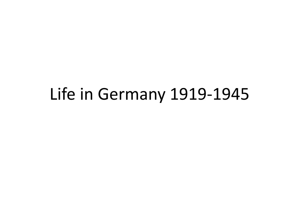 life in germany 1919 1945