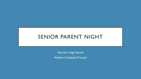 Senior Parent night