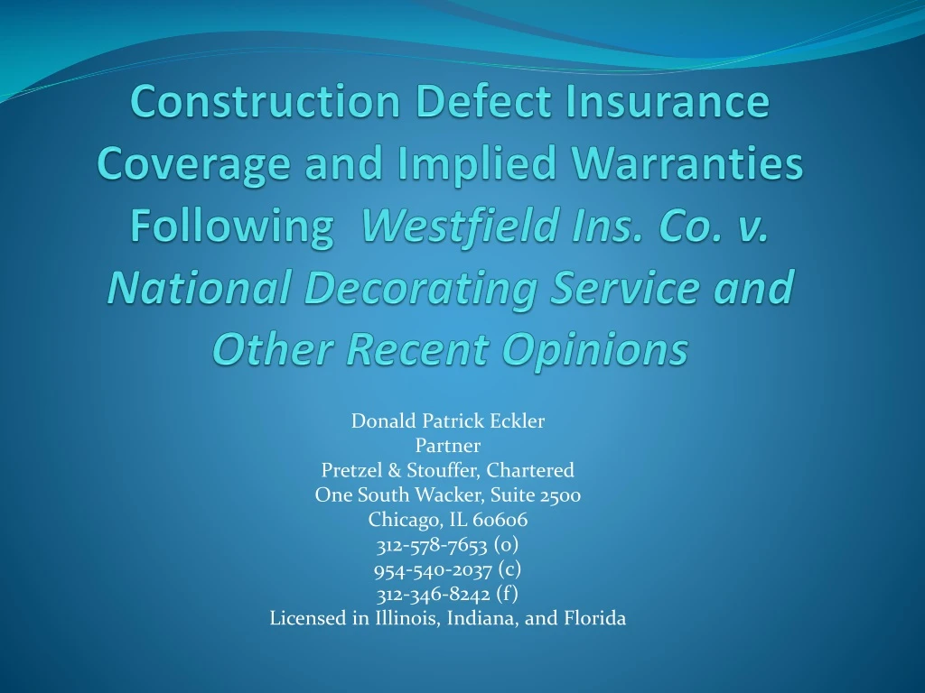 construction defect insurance coverage