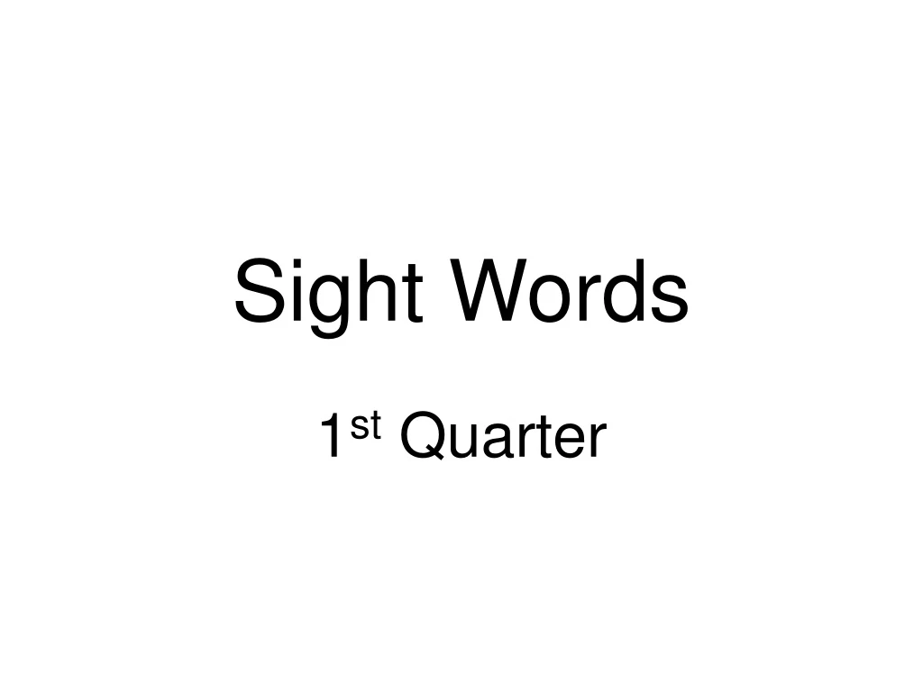 sight words