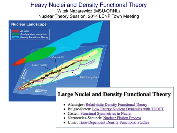 Heavy Nuclei and Density Functional Theory Witek Nazarewicz (MSU/ORNL)