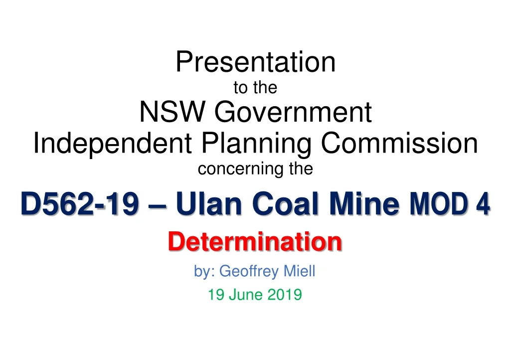 presentation to the nsw government independent planning commission concerning the
