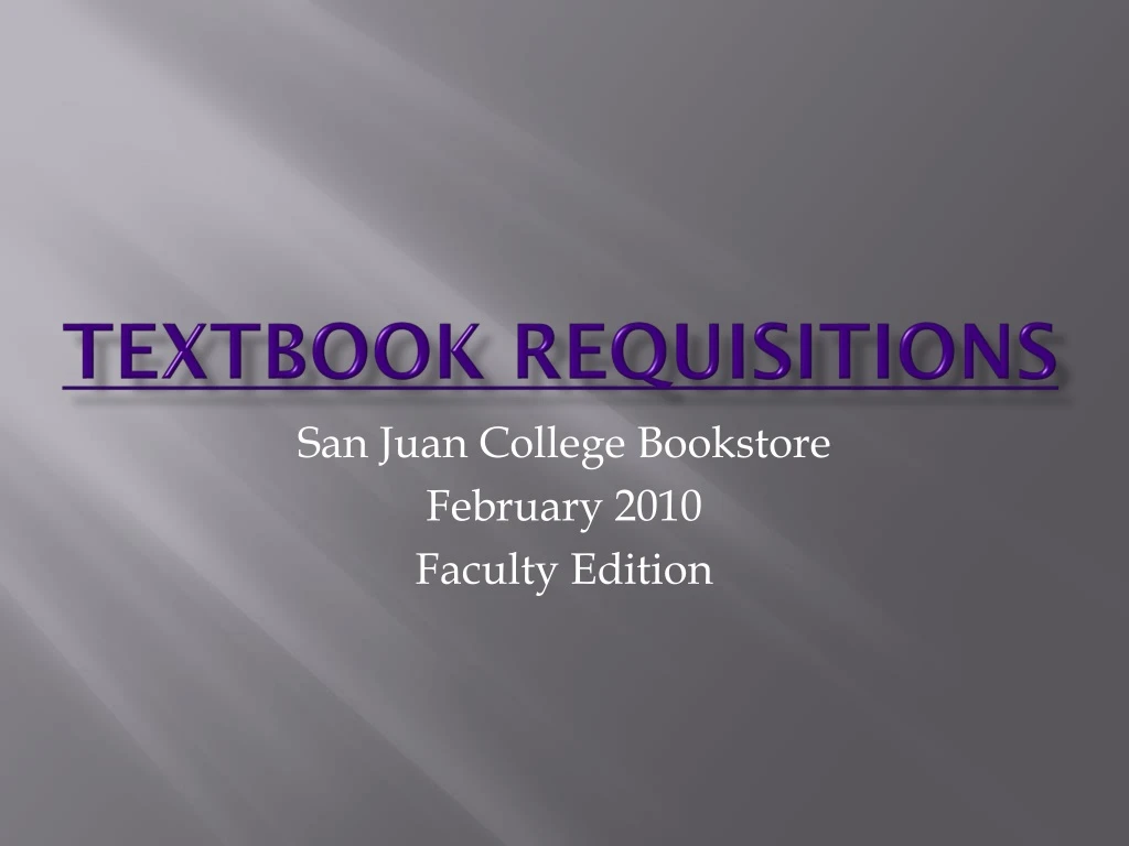 textbook requisitions