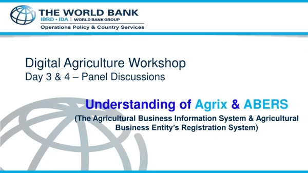 Digital Agriculture Workshop Day 3 &amp; 4 – Panel Discussions