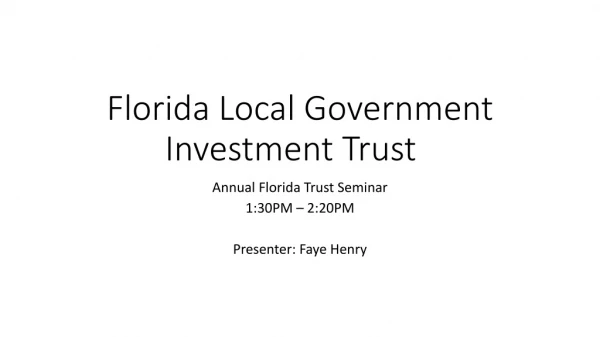 Florida Local Government Investment Trust