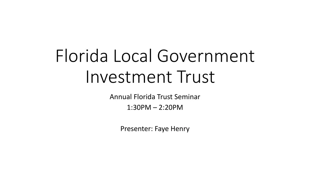 florida local government investment trust