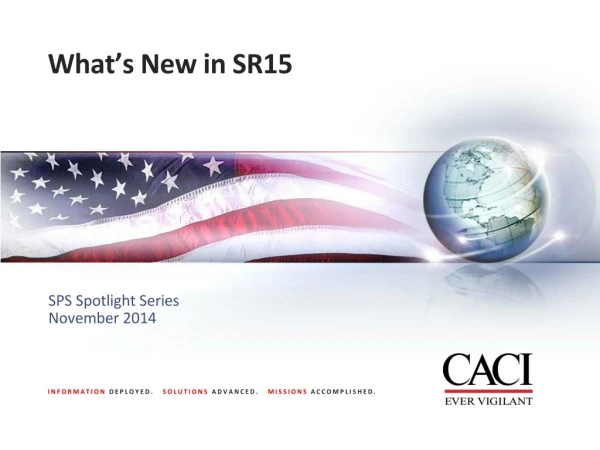 What’s New in SR15