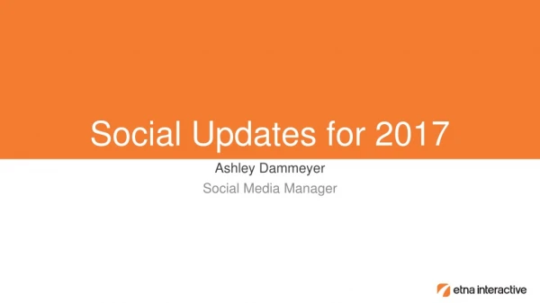 Social Updates for 2017