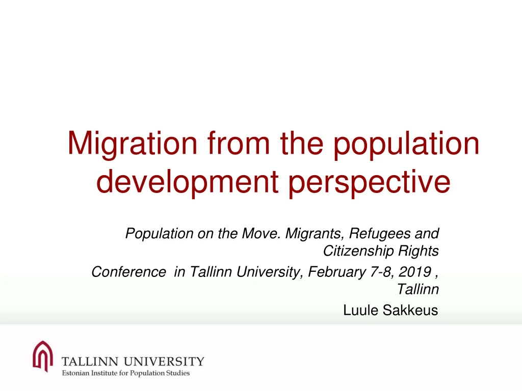 migration from the population development