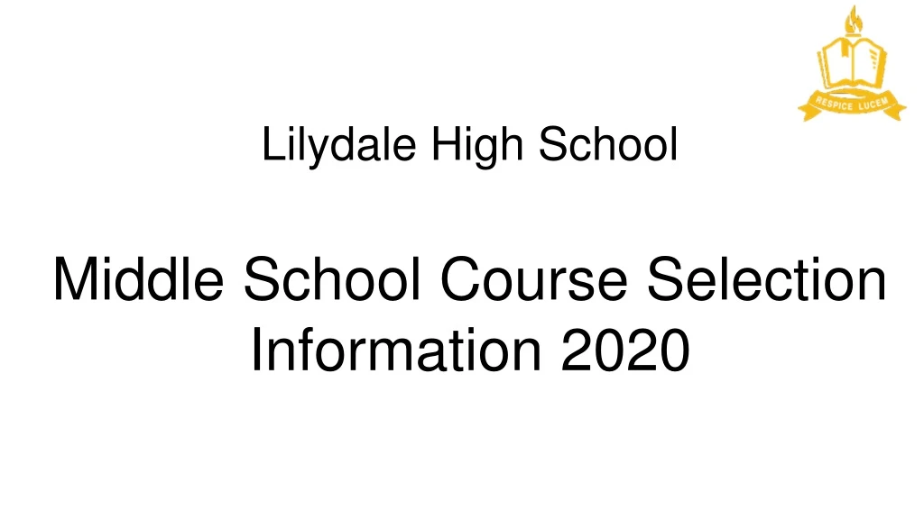 middle school course selection information 2020