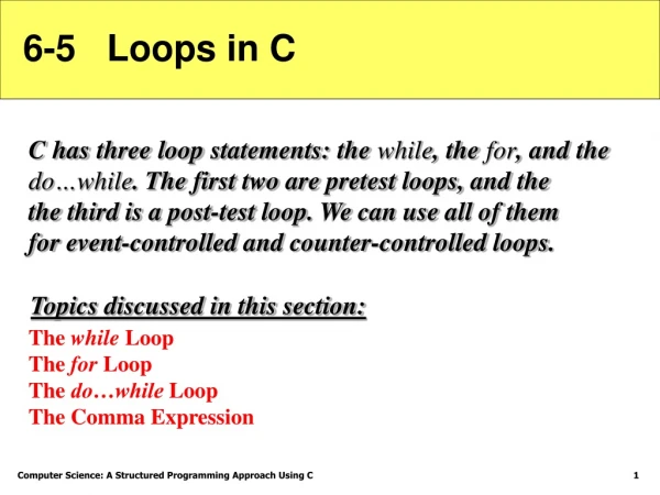 6-5 Loops in C