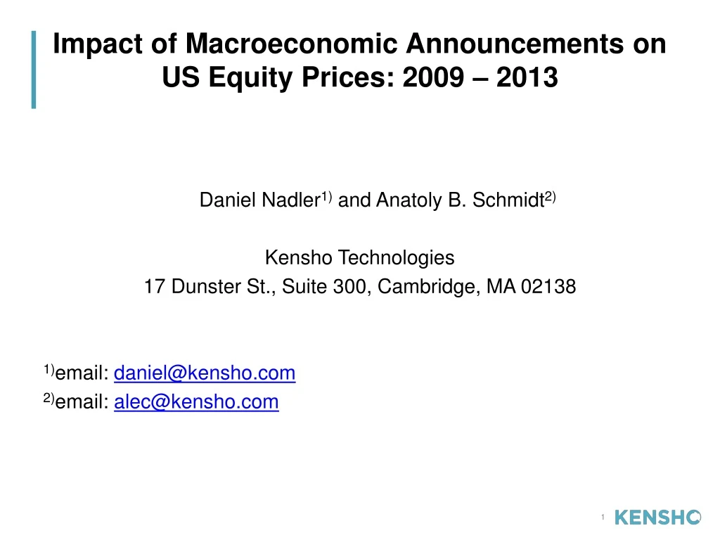 impact of macroeconomic announcements on us equity prices 2009 2013